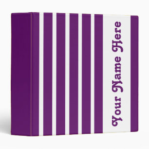 African Violet Safari Stripe with name Binder