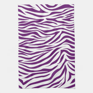 African Violet Safari Zebra Kitchen Towel