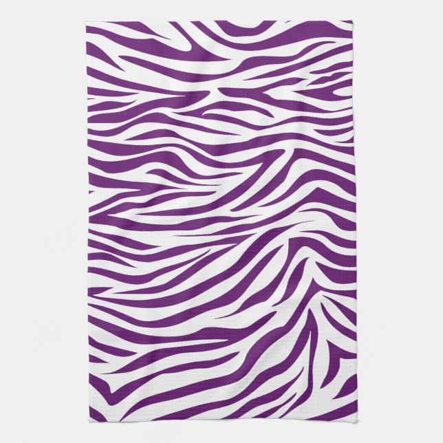 African Violet Safari Zebra Kitchen Towel (Vertical)