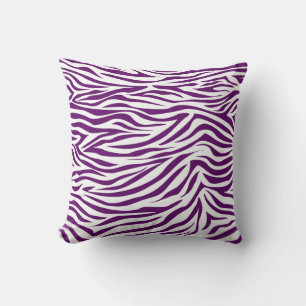 African Violet Safari Zebra Throw Pillow