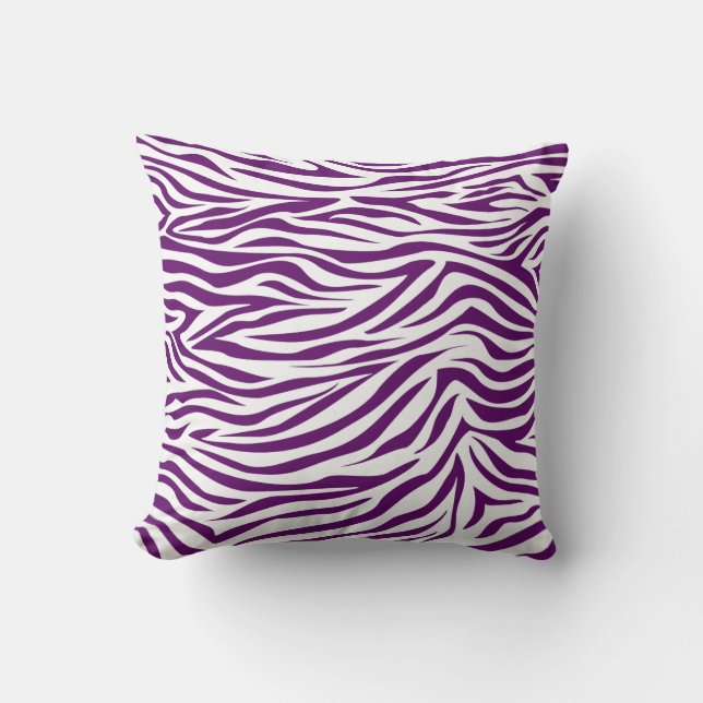 African Violet Safari Zebra Throw Pillow (Front)