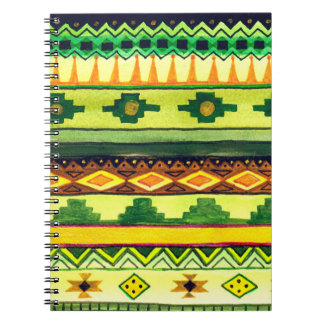 African Watercolor Pattern. Notebook