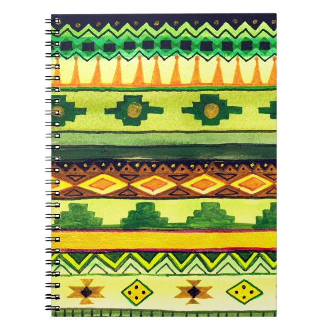 African Watercolor Pattern. Notebook (Front)