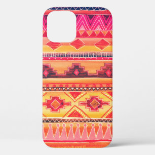 African Watercolor Pattern. Raster Illustration iPhone 12 Case