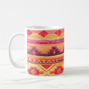 African Watercolor Pattern. Raster Illustration Coffee Mug