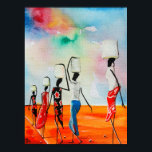 African Watercolour painting Premium Canvas Gloss Poster<br><div class="desc">Featuring original watercolour painting by artist Fiona Wishman</div>