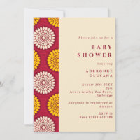 African Wax Print Edge Red & Yellow Baby Shower