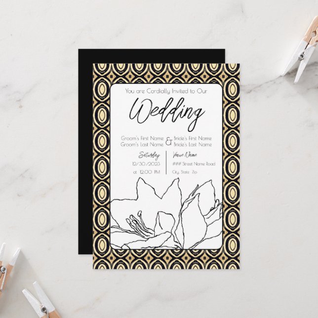 African Wedding Invitation (Front/Back In Situ)