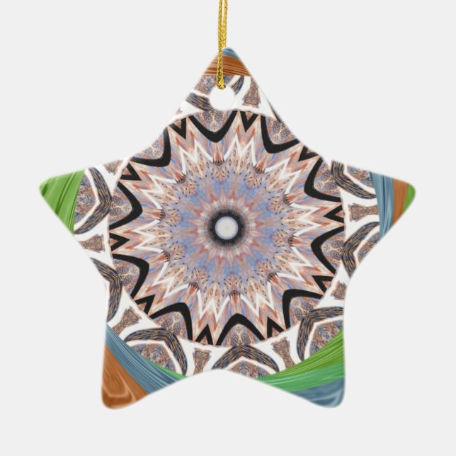 African Whirl Art Print Ceramic Ornament (Front)