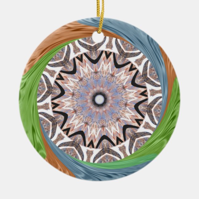 African Whirl Art Print Ceramic Ornament (Front)