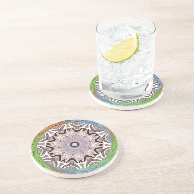 African Whirl Art Print Coaster (Side)
