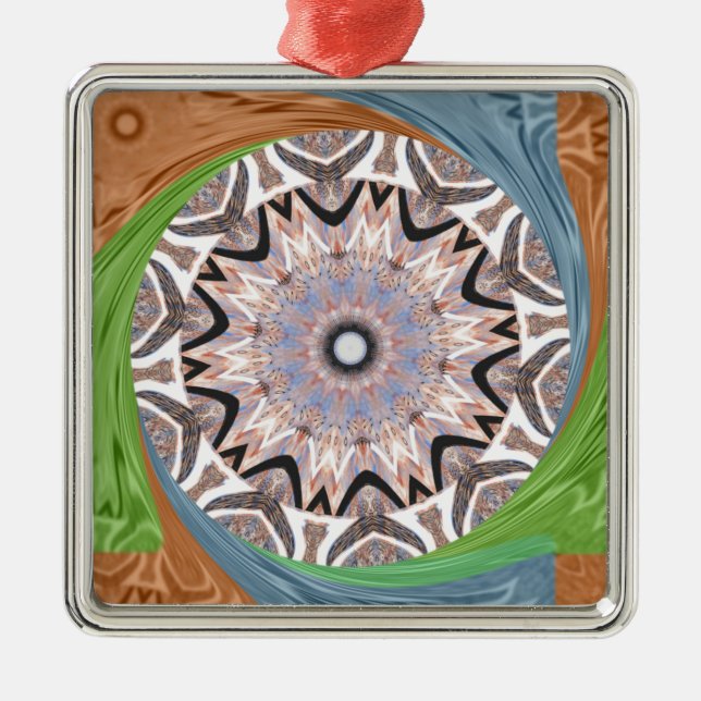 African Whirl Art Print Metal Ornament (Front)