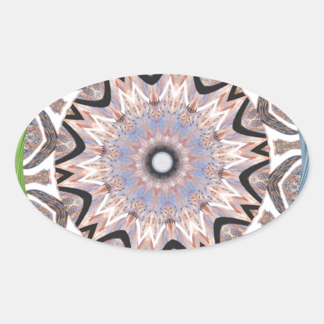 African Whirl Art Print Oval Sticker (Front)