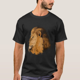 African Wild Animal Detailed Mane Lion T-Shirt