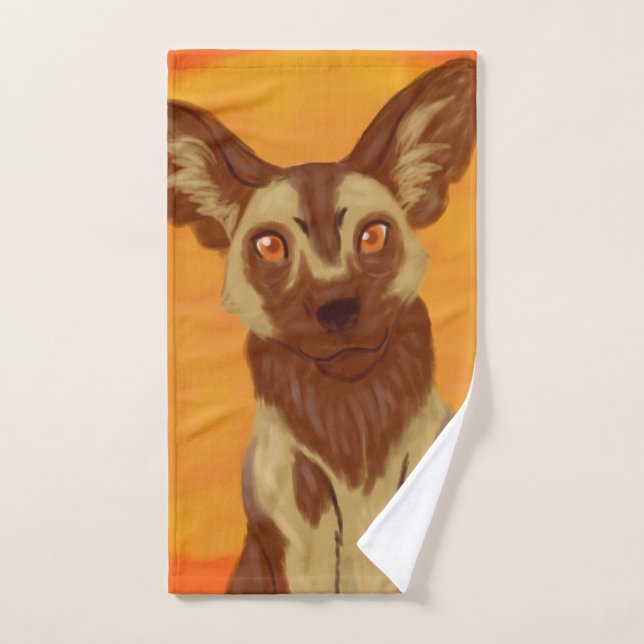 African Wild Dog Bath Towel Set (Hand Towel)