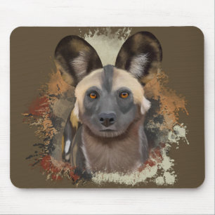 African Wild dog Earth Tones Wildlife Mouse Pad