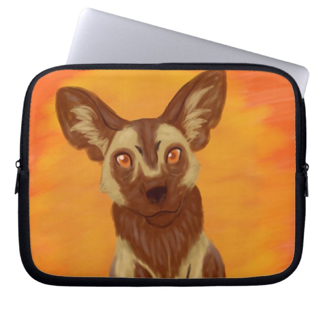 African Wild Dog Laptop Sleeve (Front)
