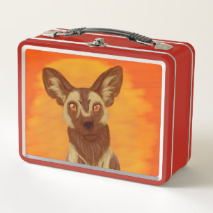 African Wild Dog Metal Lunch Box