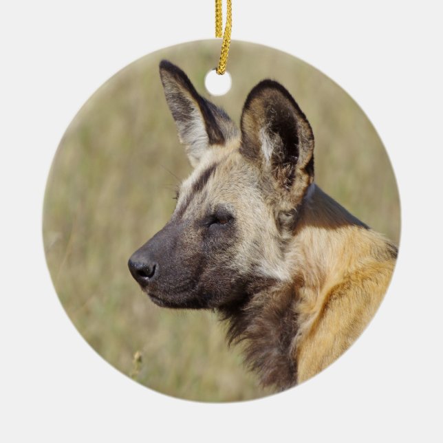 African Wild Dog Ornament (Front)