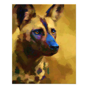 African Wild Dog  Painted  Photo Print