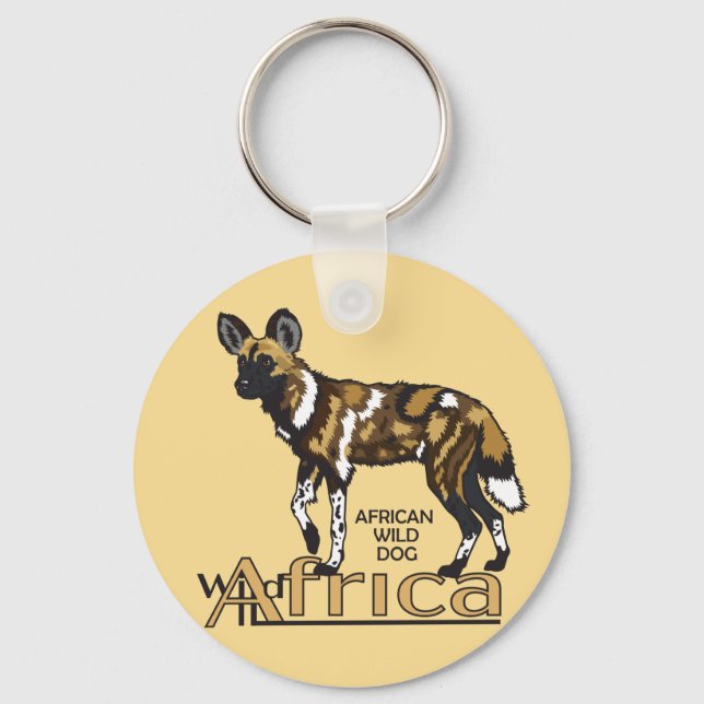African wild dog. Wild Africa Keychain (Front)