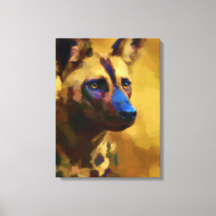 African Wild Dog Wildlife Canine Canvas Print
