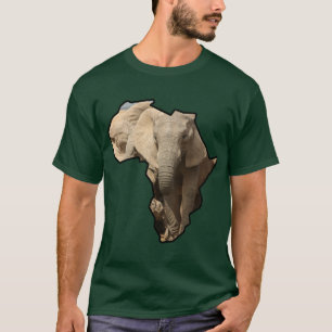 African Wildlife Continent Elephant Mom and Calf T-Shirt