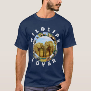 African Wildlife Lover Blue Sky Elephants T-Shirt