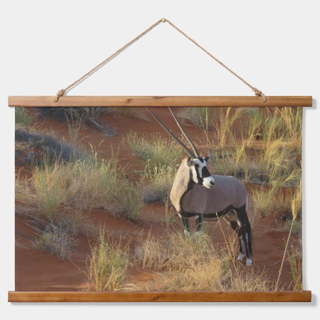 African Wildlife Oryx Antelope Sand Dune Savannah Hanging Tapestry (Front)