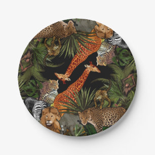 African wildlife Paper Plate