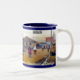 African Woman 2, african woman 2, ... - Customized Two-Tone Coffee Mug