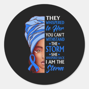 African Woman Afro I Am The Storm Ataxia Awareness Classic Round Sticker