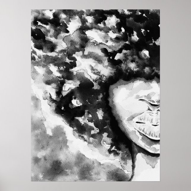 African Woman Afro Poster (Front)