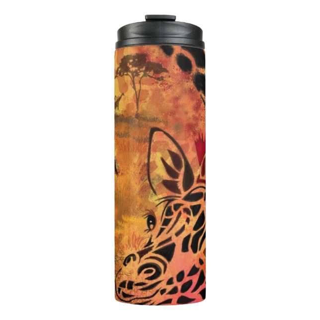 African Woman and Giraffe Thermal Tumbler (Front)