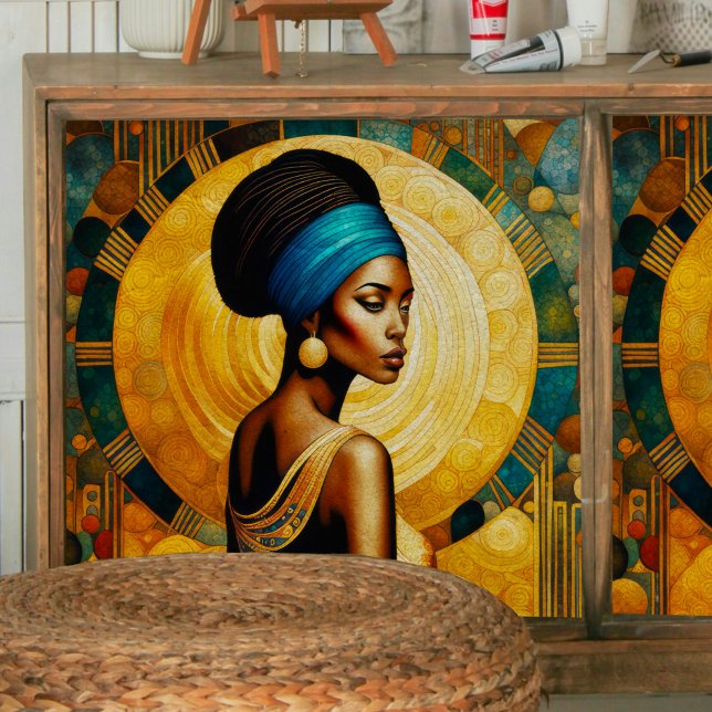 African Woman and Moon Decoupage Tissue Paper (Creator Uploaded)