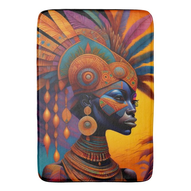 African Woman Bath Mat (Front Vertical)