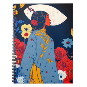 African Woman Boho Art Notebook