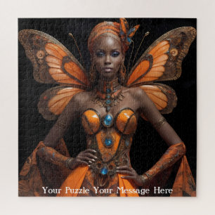 African Woman Butterfly Dress  Jigsaw Puzzle