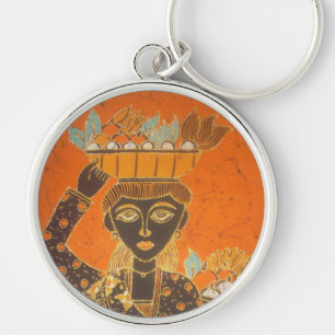 African Woman Carrying Basket Art Print Keychain