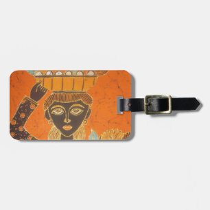 African Woman Carrying Basket Art Print Luggage Tag