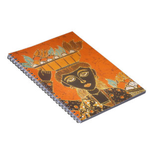 African Woman Carrying Basket Art Print Notebook