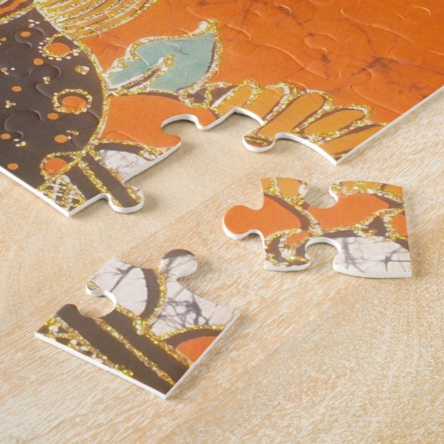 African Woman Carrying Basket Customize Product Jigsaw Puzzle (Side)