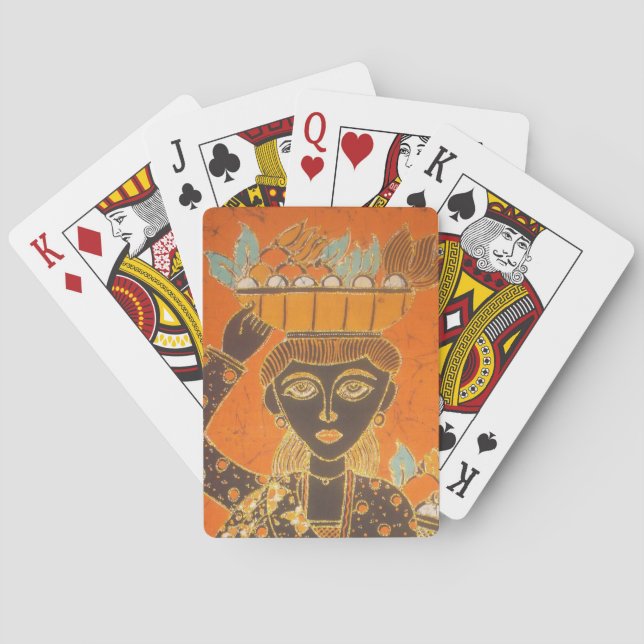 African Woman Carrying Basket  Customize Product Playing Cards (Back)