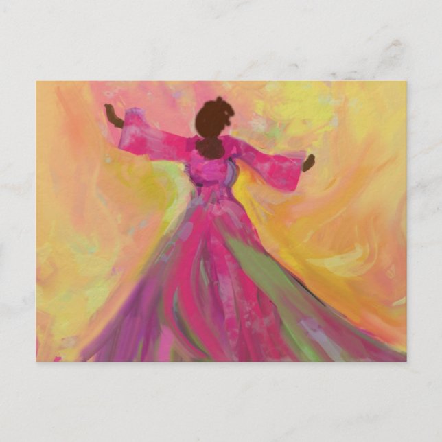 African Woman Dancing Post Card (Front)