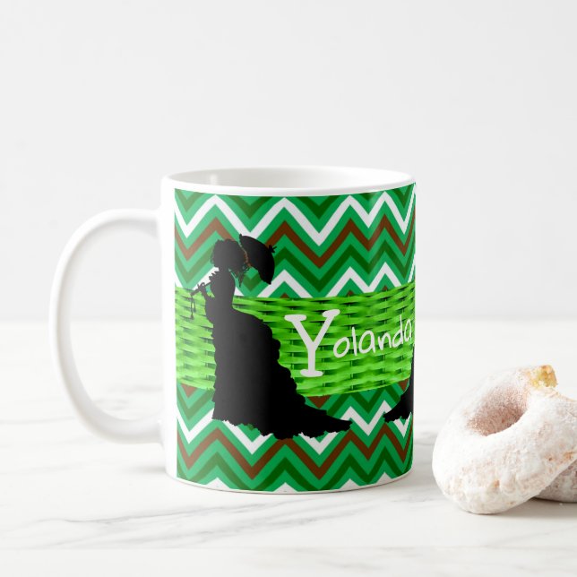 African Woman Green Mug (With Donut)