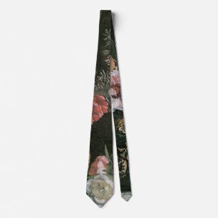 African Woman Peonies by Bazille, Vintage Flowers Tie