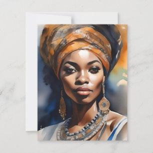 African Woman Portrait F Holiday Card