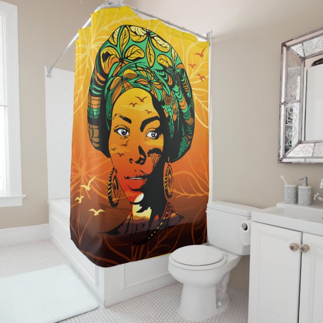 African Woman Portrait with Sunset (In Situ)