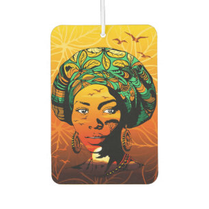 African Woman Portrait with Sunset Air Freshener