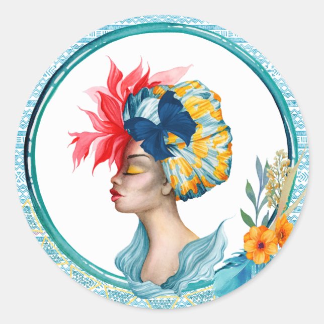 African Woman Sticker (Front)